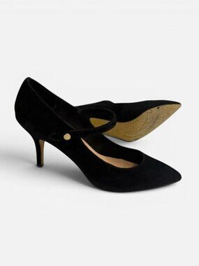 BELLA-VITA Lainey Black Suede Leather Pumps, Size 12 Narrow